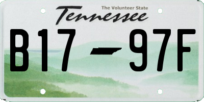 TN license plate B1797F