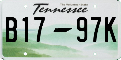 TN license plate B1797K