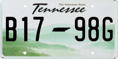 TN license plate B1798G