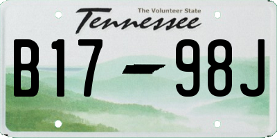 TN license plate B1798J