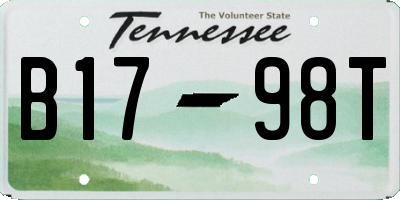 TN license plate B1798T