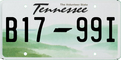 TN license plate B1799I