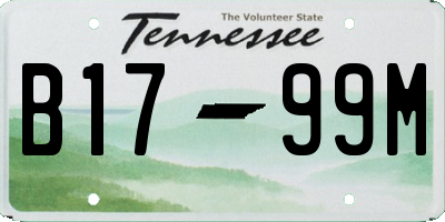 TN license plate B1799M