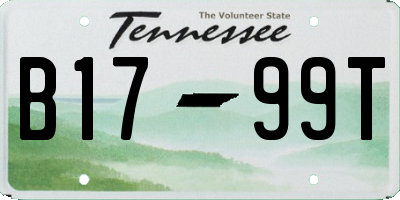 TN license plate B1799T
