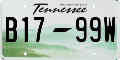 TN license plate B1799W