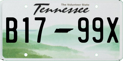 TN license plate B1799X