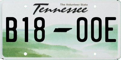 TN license plate B1800E