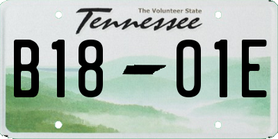 TN license plate B1801E