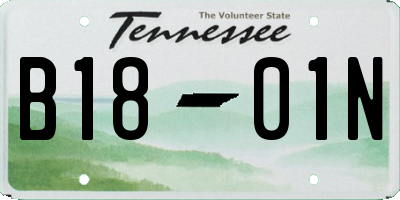 TN license plate B1801N