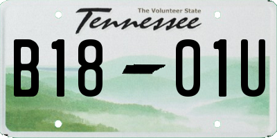 TN license plate B1801U