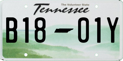 TN license plate B1801Y