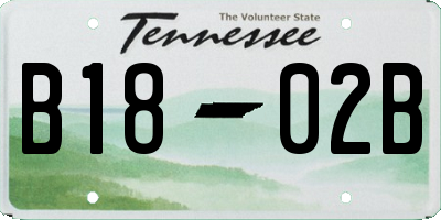 TN license plate B1802B