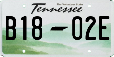 TN license plate B1802E