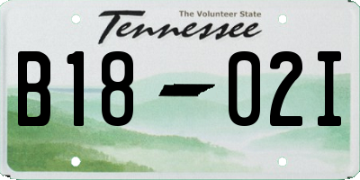 TN license plate B1802I
