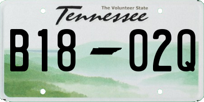 TN license plate B1802Q