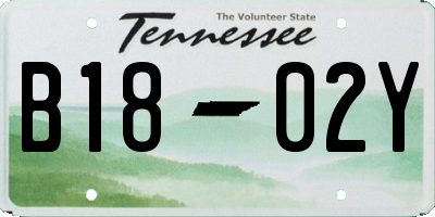 TN license plate B1802Y
