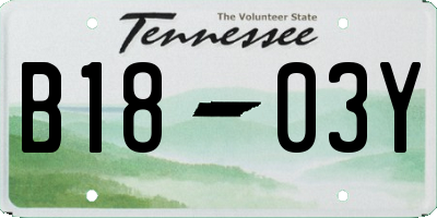 TN license plate B1803Y