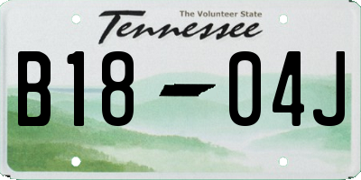 TN license plate B1804J