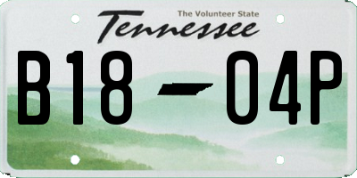 TN license plate B1804P