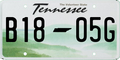 TN license plate B1805G