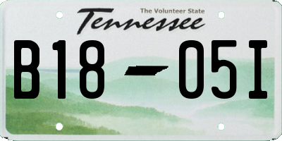 TN license plate B1805I