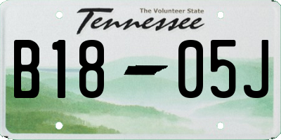 TN license plate B1805J