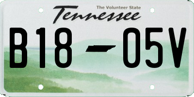 TN license plate B1805V