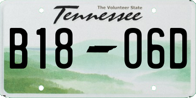 TN license plate B1806D