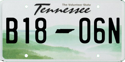 TN license plate B1806N