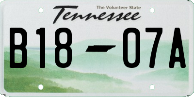 TN license plate B1807A
