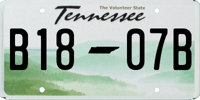 TN license plate B1807B