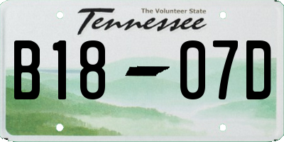 TN license plate B1807D