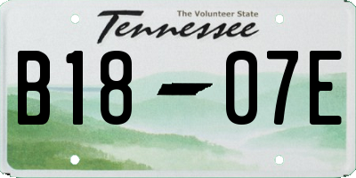 TN license plate B1807E