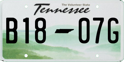 TN license plate B1807G