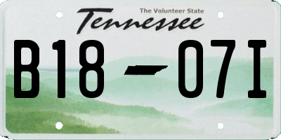TN license plate B1807I