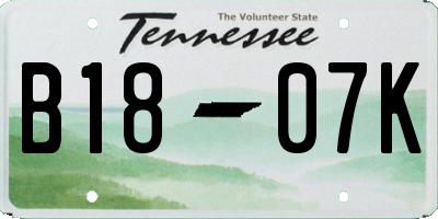 TN license plate B1807K
