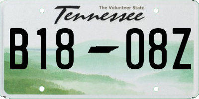 TN license plate B1808Z
