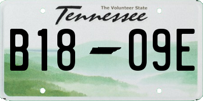 TN license plate B1809E
