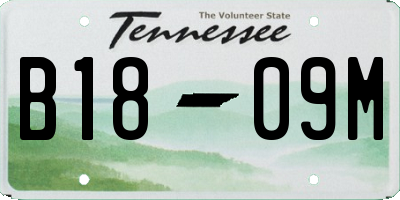 TN license plate B1809M