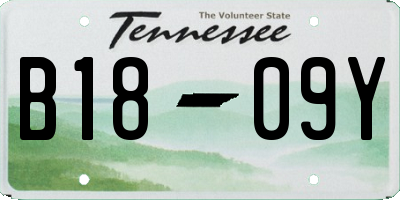 TN license plate B1809Y