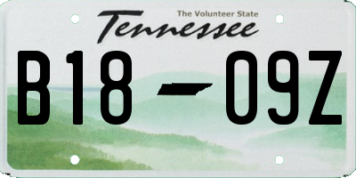 TN license plate B1809Z