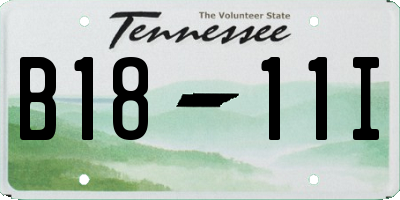 TN license plate B1811I