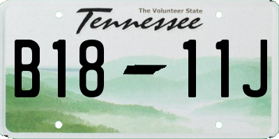 TN license plate B1811J