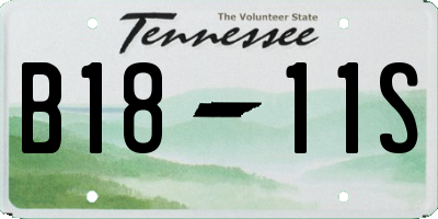 TN license plate B1811S