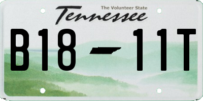 TN license plate B1811T