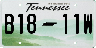 TN license plate B1811W