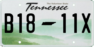 TN license plate B1811X