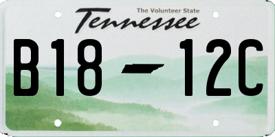 TN license plate B1812C