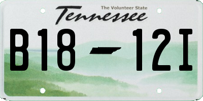 TN license plate B1812I