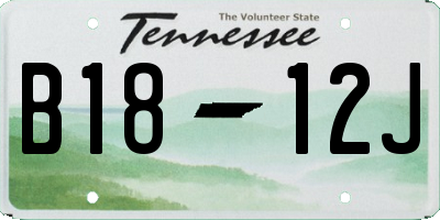 TN license plate B1812J